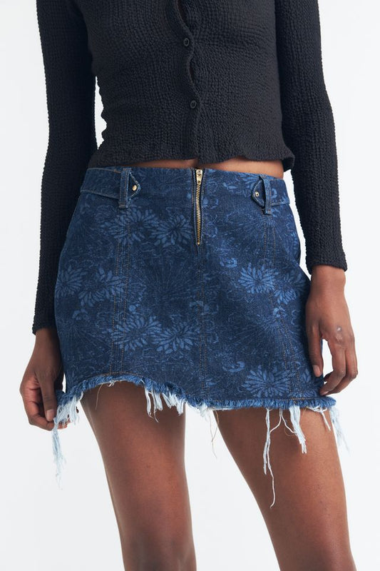 FALDA CORTA DENIM CORAL