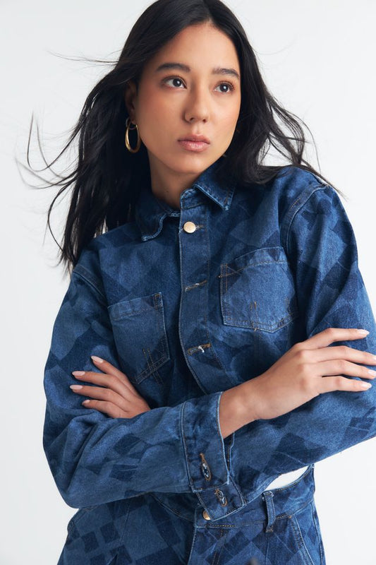 CHAQUETA JEAN FLOR